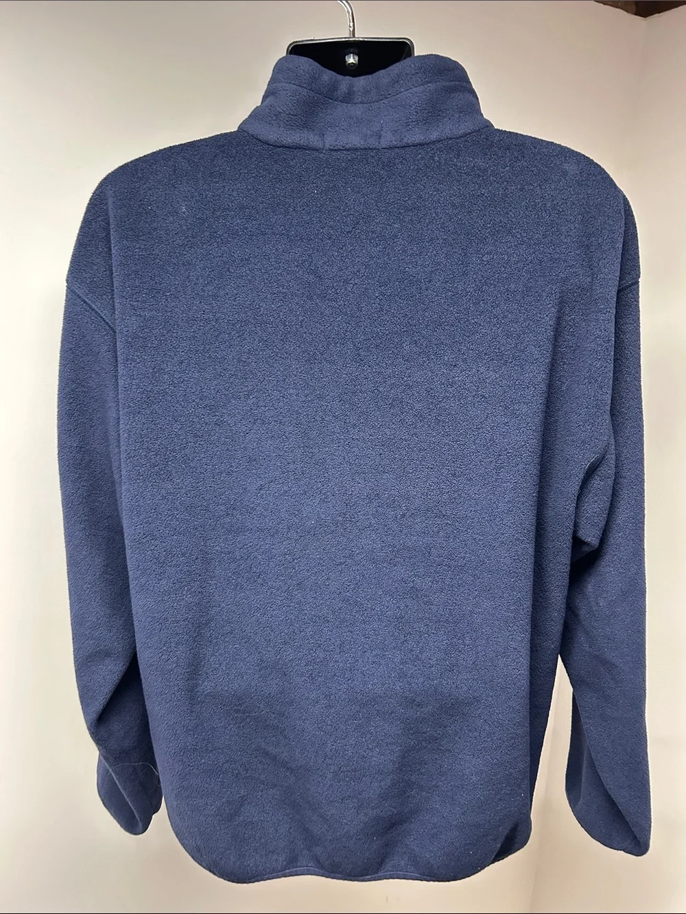 Vintage 90s Nautica Fleece Quarter Zip Pullover Sweatshirt Navy Crest